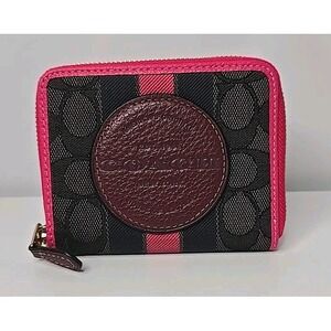 Coach Dempsey Small Zip Around Wallet in Signature Jacquard
